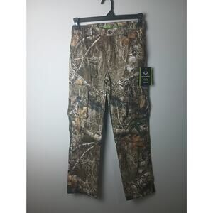 Realtree Youth Boys XL(14/16) Camo Cargo Hunting Hiking Pants Outdoor APX Brown